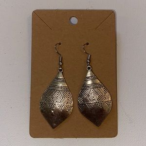Silver boho rustic country style dangle earrings.